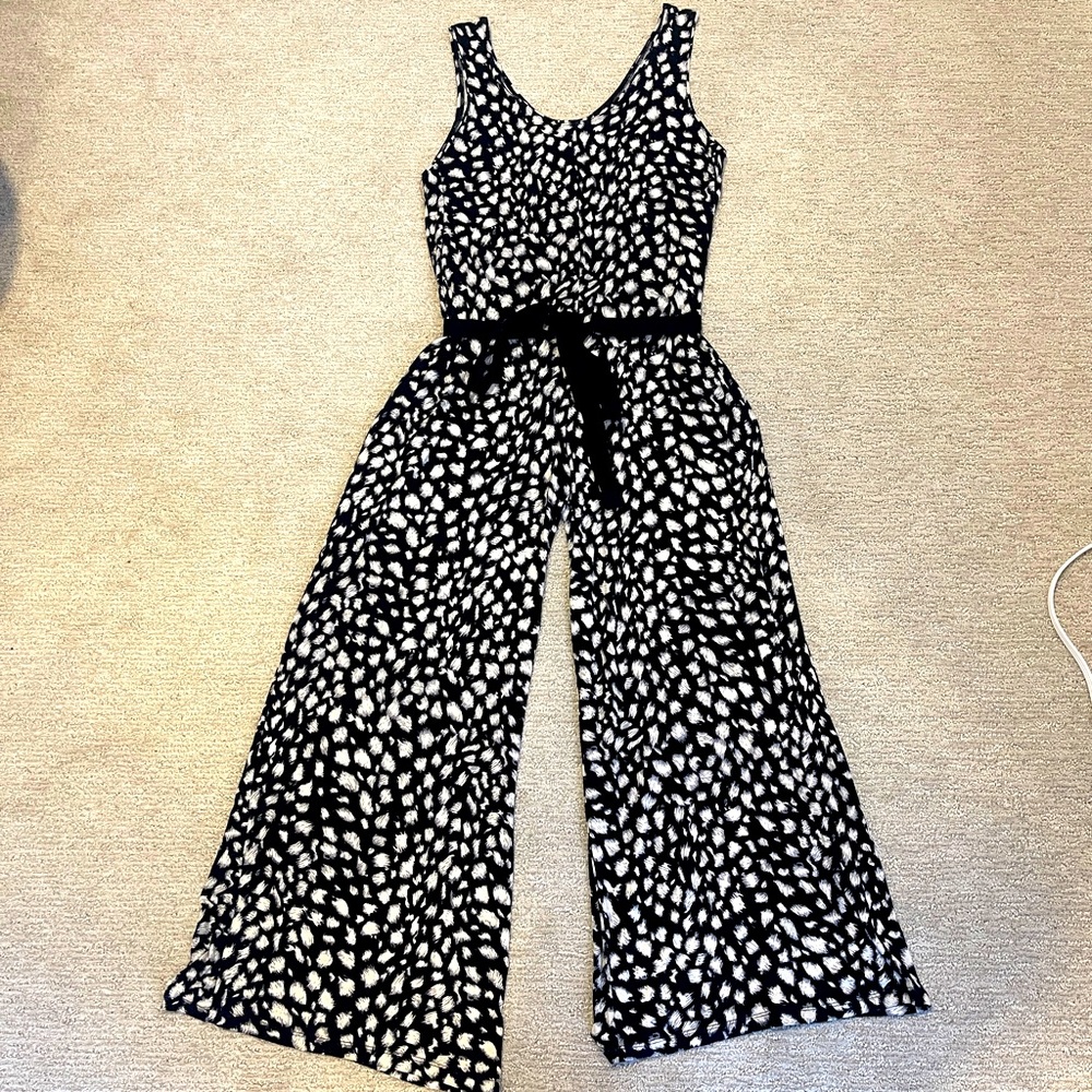 Gilmore Vancouver Womens Jumpsuit Animal Print Black White Large
